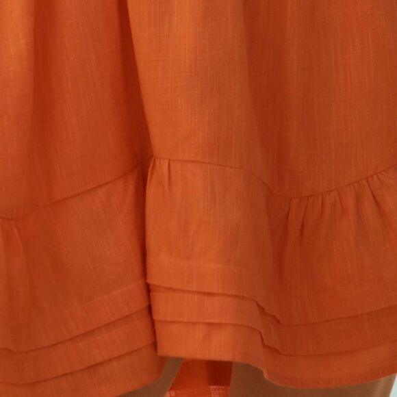 New Anthropologie V-Neck Back-Cutout Mini Dress - Large, Red Orange - Picture 11 of 11